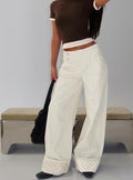 Nikoletta Foldover Jeans Cream / Polka Petite