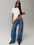 Ellanor Low Rise Straight Leg Jeans Vintage Dark Blue