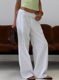 Mylana Straight Leg Tie Pants White