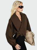 Adelaiide Cropped Wrap Trench Jacket Chocolate