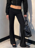 Daily Define Foldover Waist Pants Black