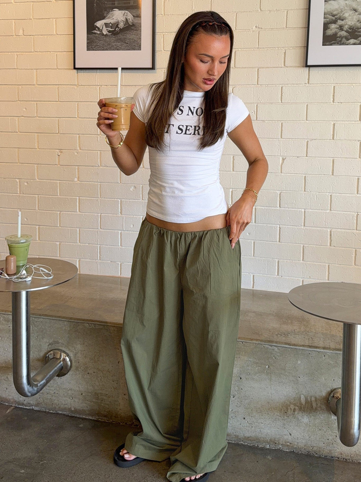 Lunea Concealed Waistband Pants Khaki