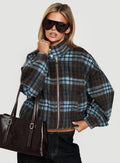Ellissa Bomber Jacket Blue Check