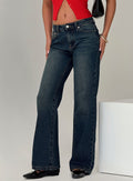 Cybele Mid Rise Straight Leg Jeans Dark Denim