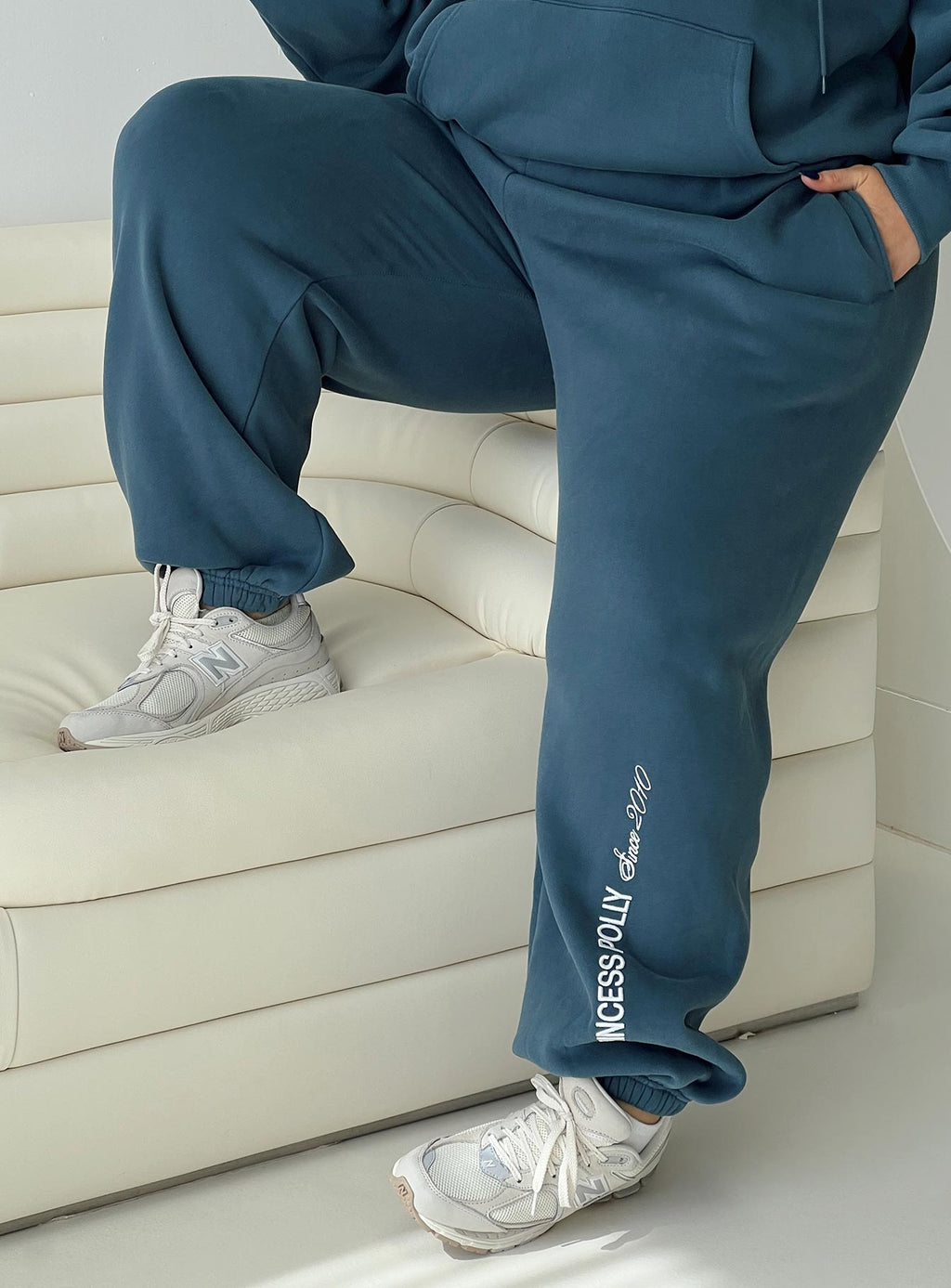 Princess Polly Sweatpants Block / Cursive Text Slate Curve