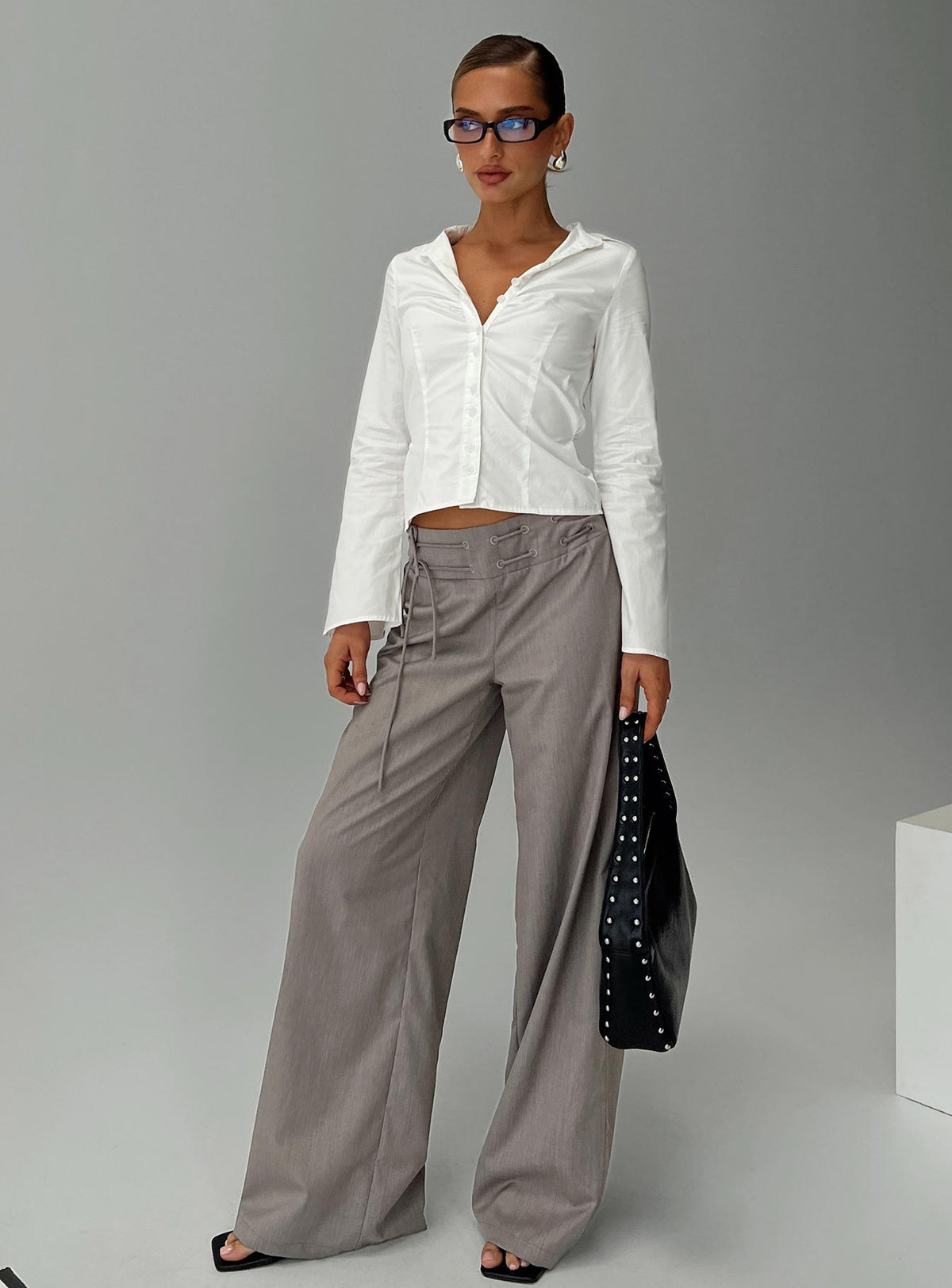 Just Have Fun Wide Leg Pant Grey Petite