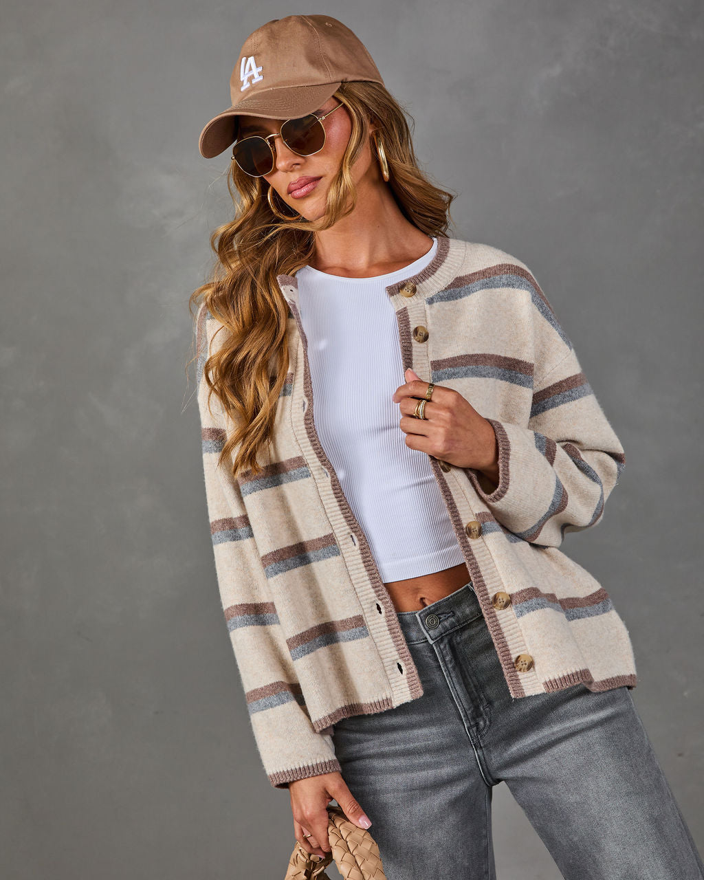 Cozy Vibes Striped Knit Cardigan
