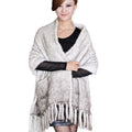 Handmade Knitted Mink Fur Scarf Women Real Mink Shawl Natural Color Fur Scarves 15702
