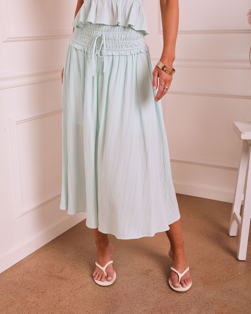 Floaty Grace Front Tie Maxi Skirt