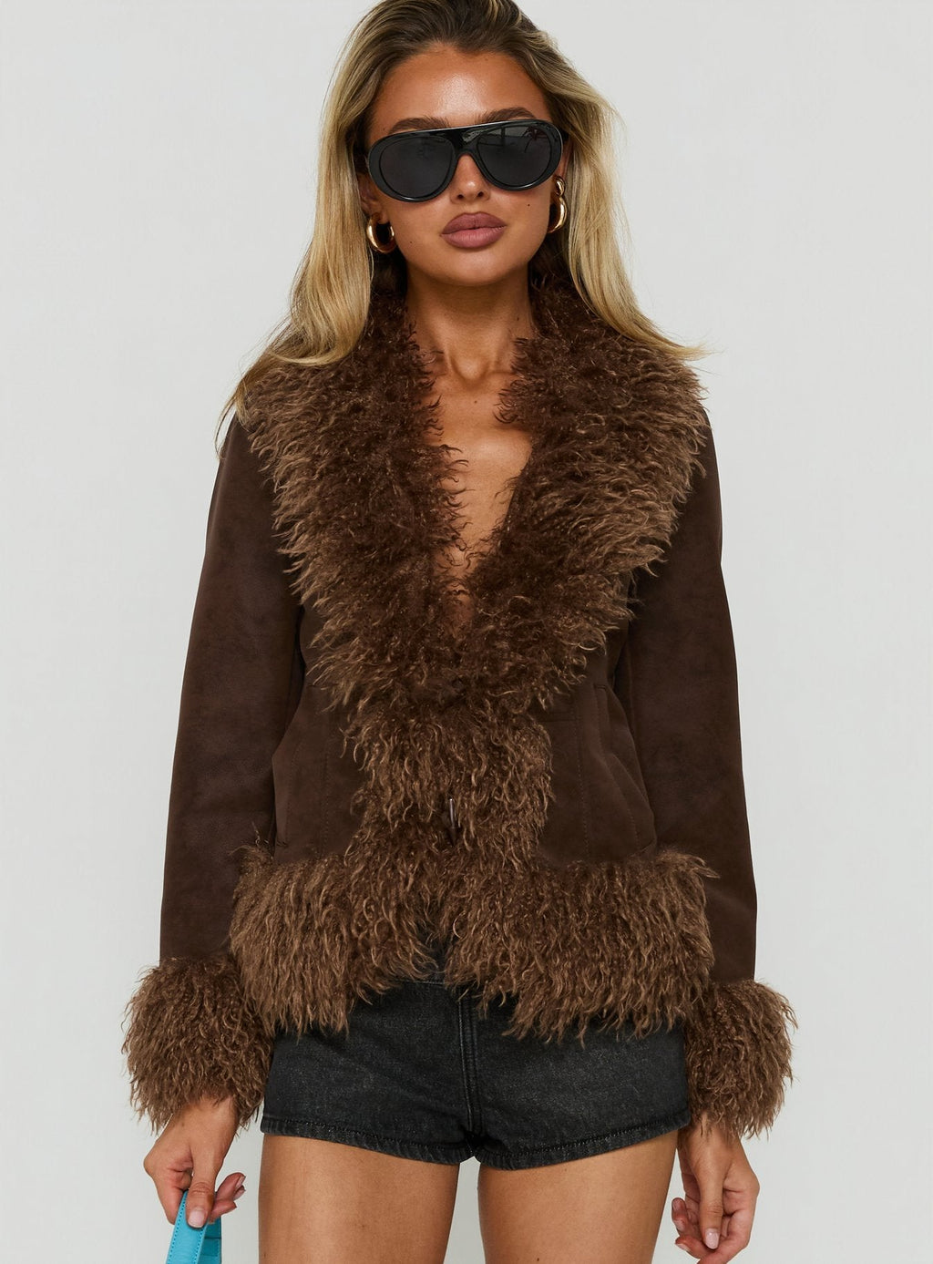 Adalyna Faux Fur Jacket Brown