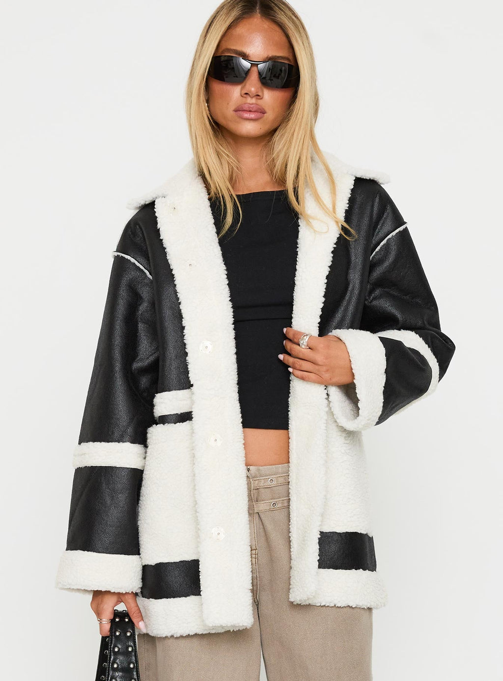 Lexie Faux Leather Jacket Black