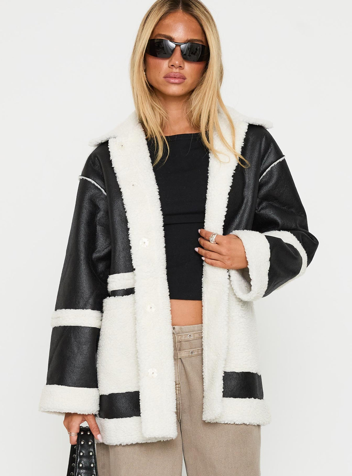 Lexie Faux Leather Jacket Black