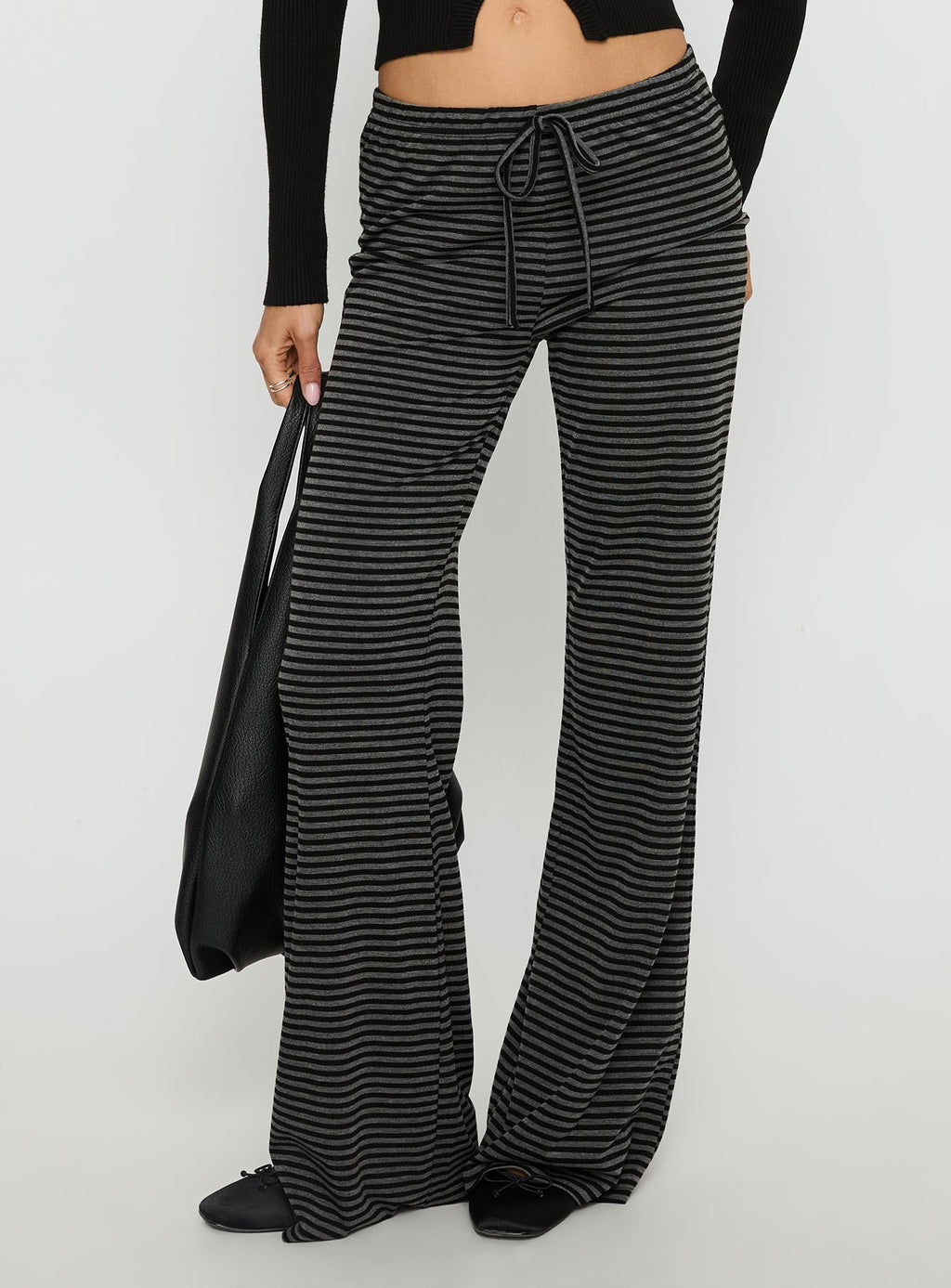 Alfreda Jersey Pants Grey / Black Stripe