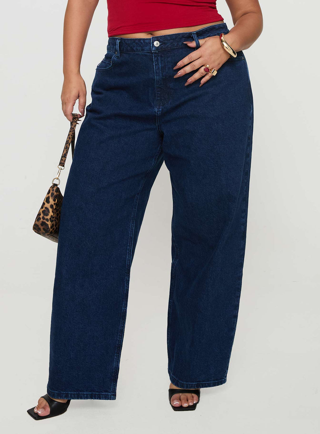Britta Mid Rise Tapered Leg Jeans Dark Wash Curve