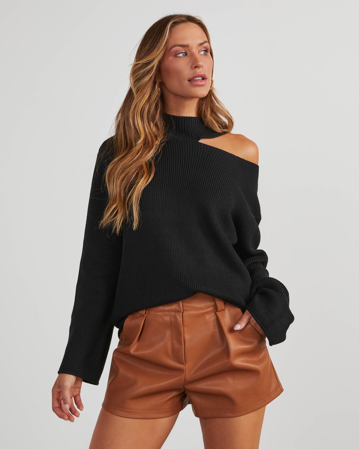 Indulgence Choker Cutout Sweater