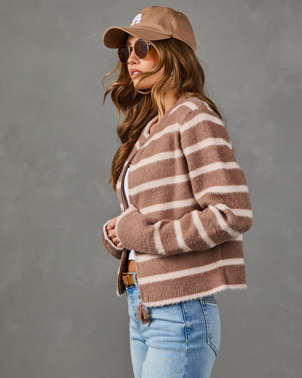 Warm Haven Fuzzy Striped Knit Sweater