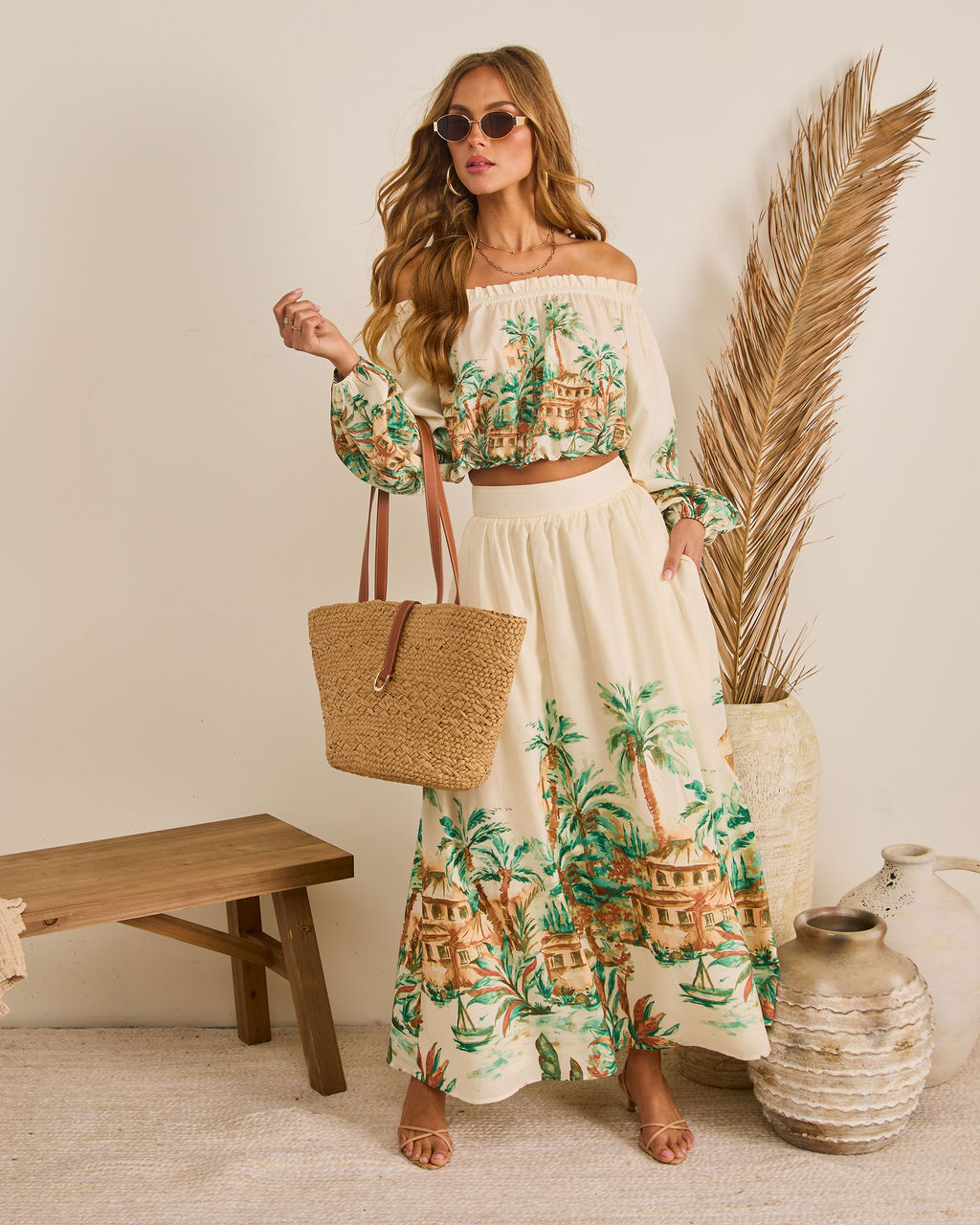 Sun Club Novelty Print Maxi Skirt