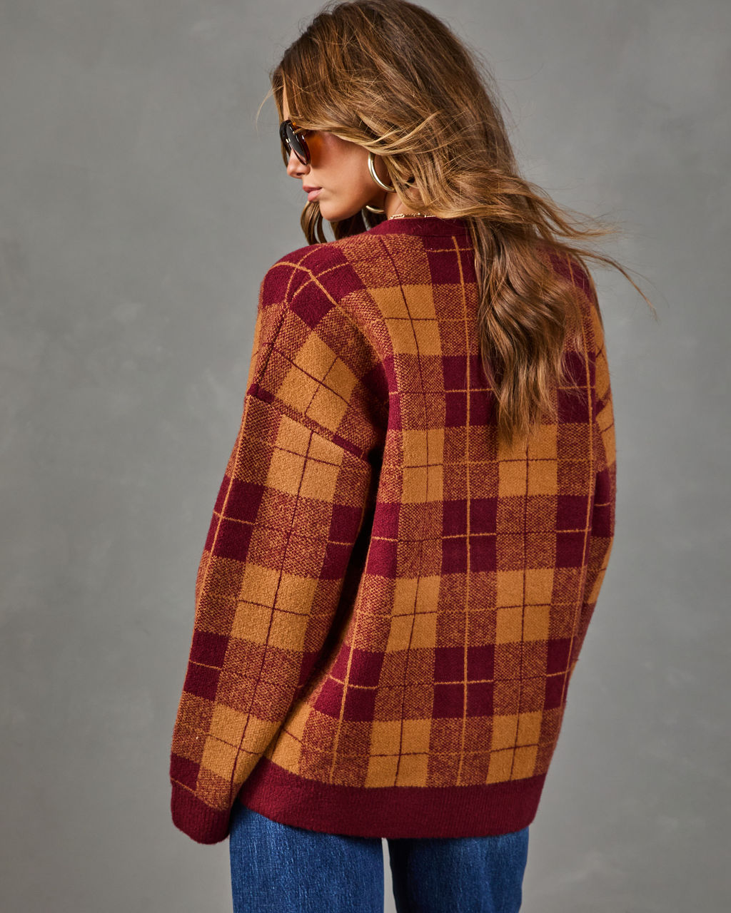Fall Foliage Plaid Button Down Cardigan