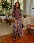 Adult Table Mesh Gingham Maxi Skirt