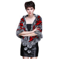 Womens Real Rex Rabbit Fur Shawl Natural Fur Pashmina 16707