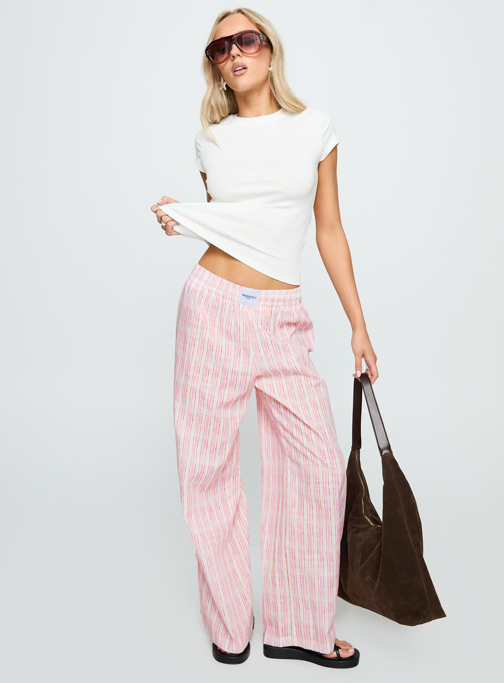 Beach House Pants Pink Stripe