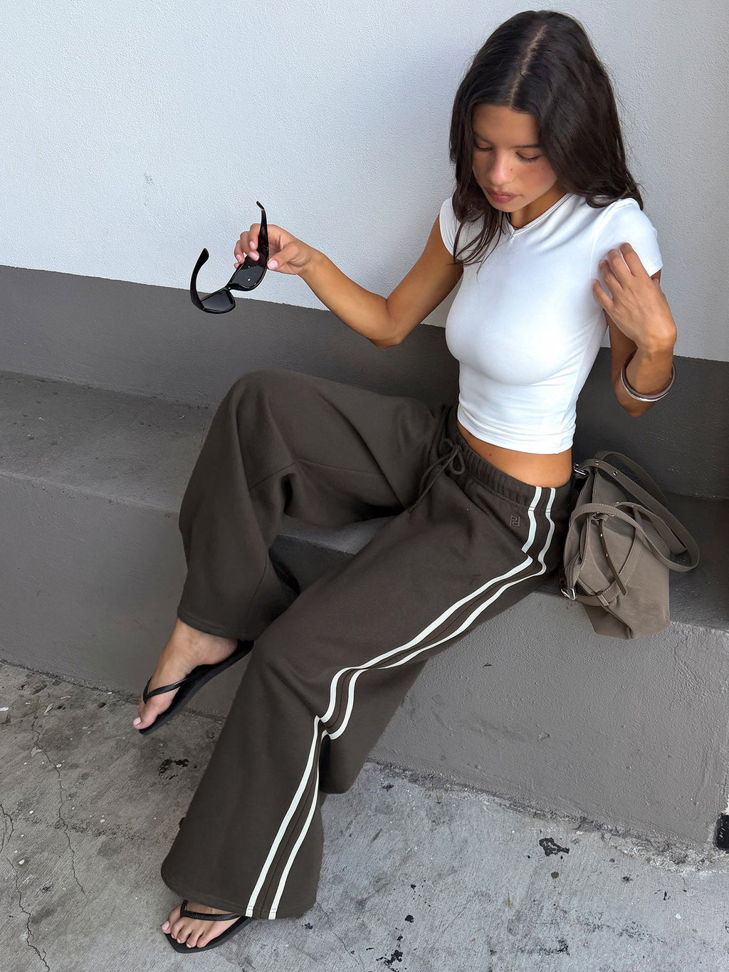 Kennah Wide Leg Sweat Pants Iron Grey