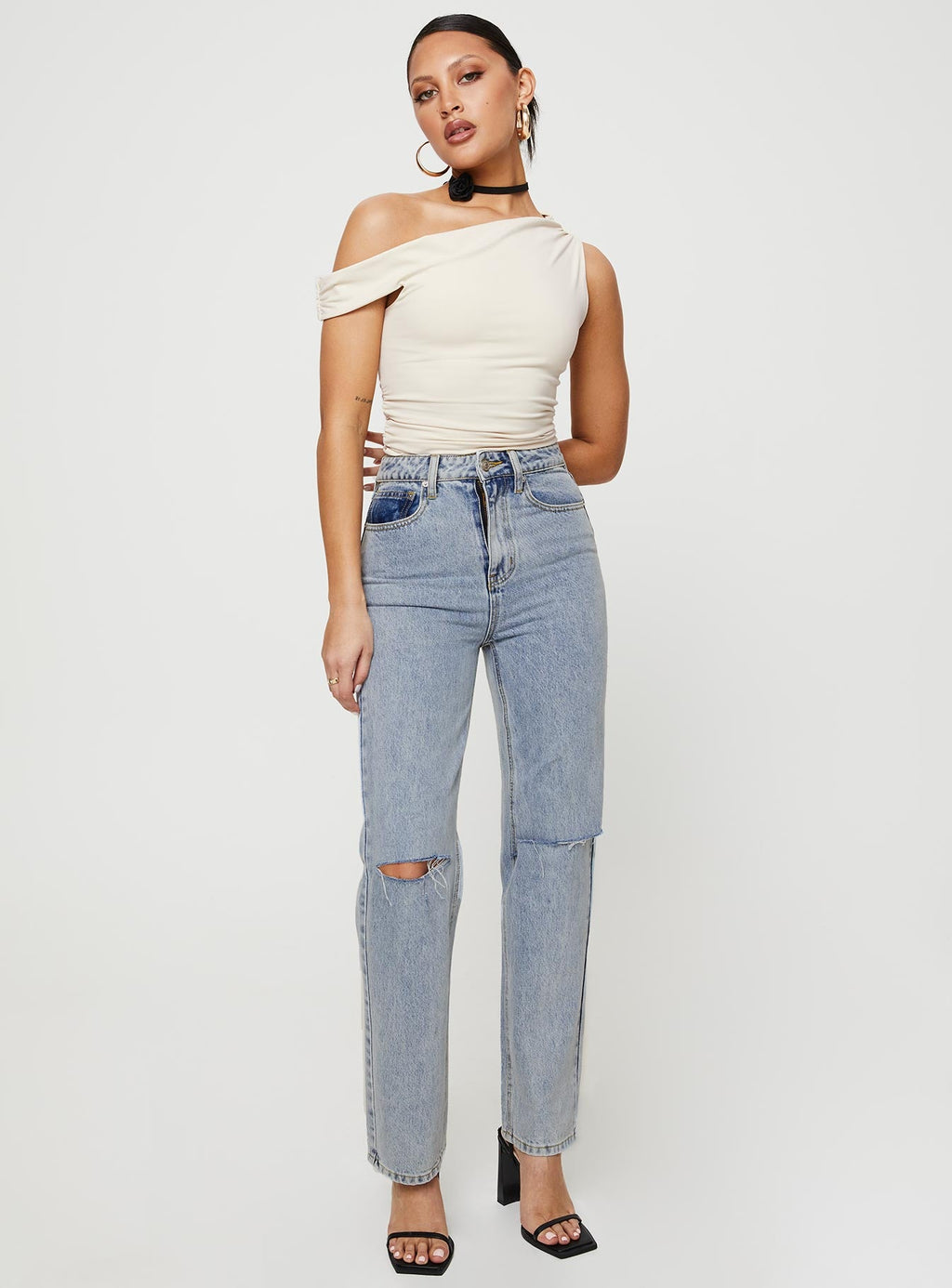 Holland High Rise Straight Leg Jeans Denim