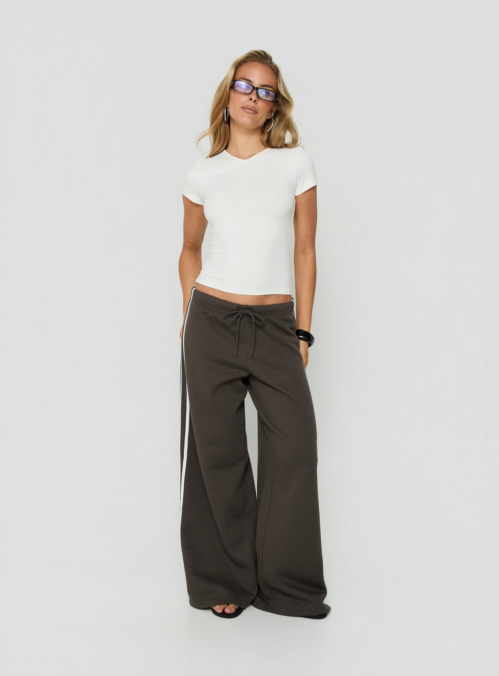 Kennah Wide Leg Sweat Pants Iron Grey