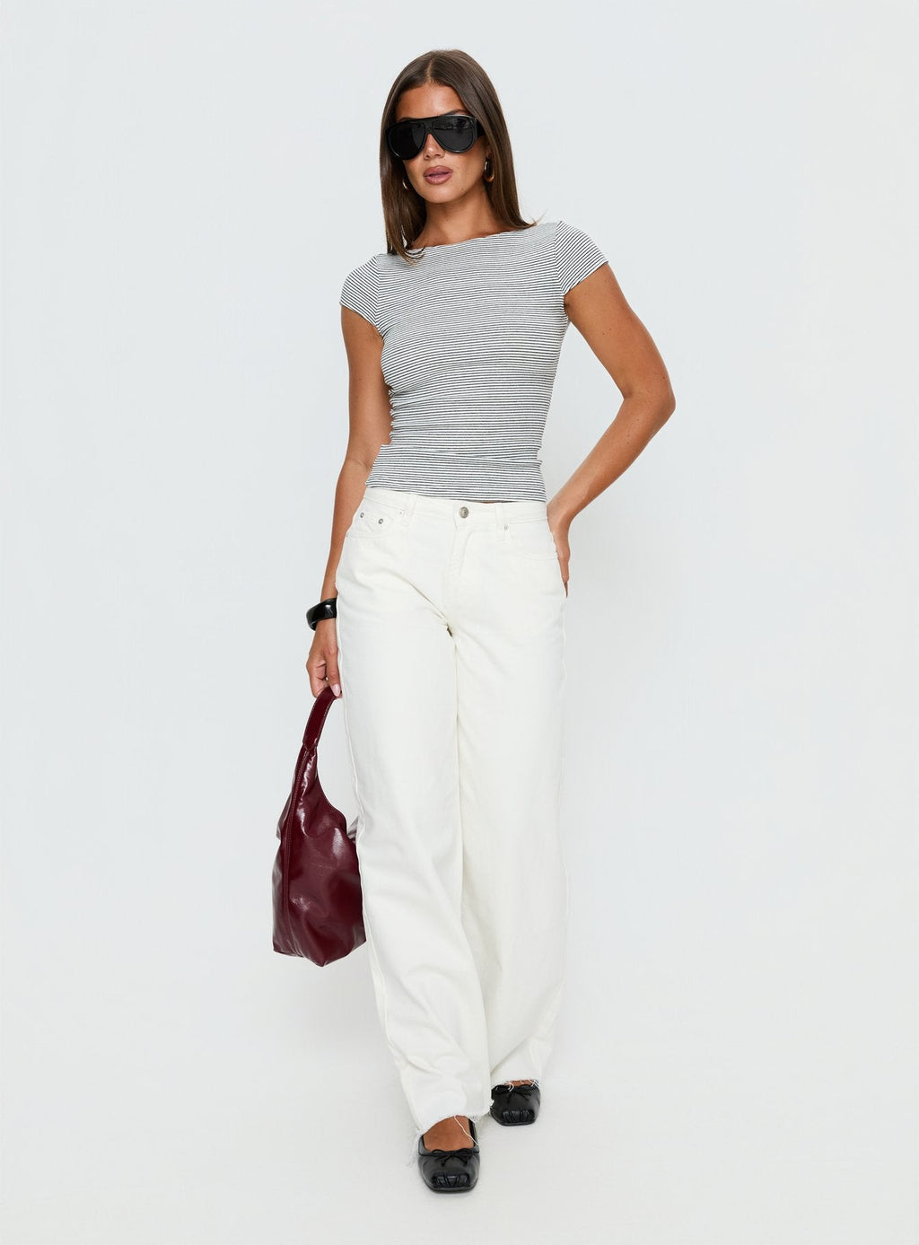 Darla Low Rise Straight Leg Jean White Petite