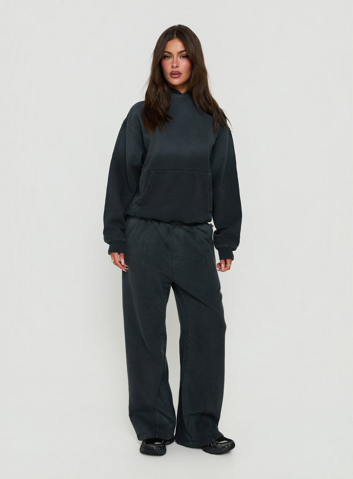 American Thrift Pullover Oversized Hoodie Black