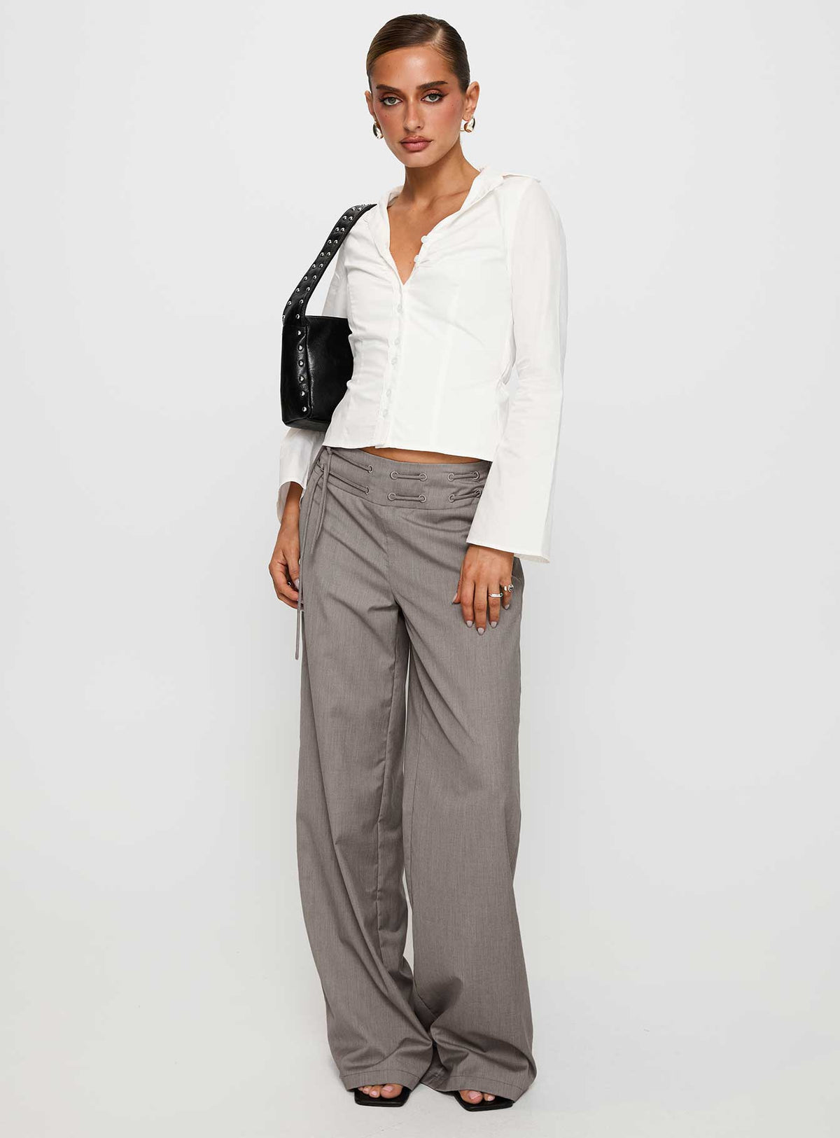 Just Have Fun Wide Leg Pant Grey Petite