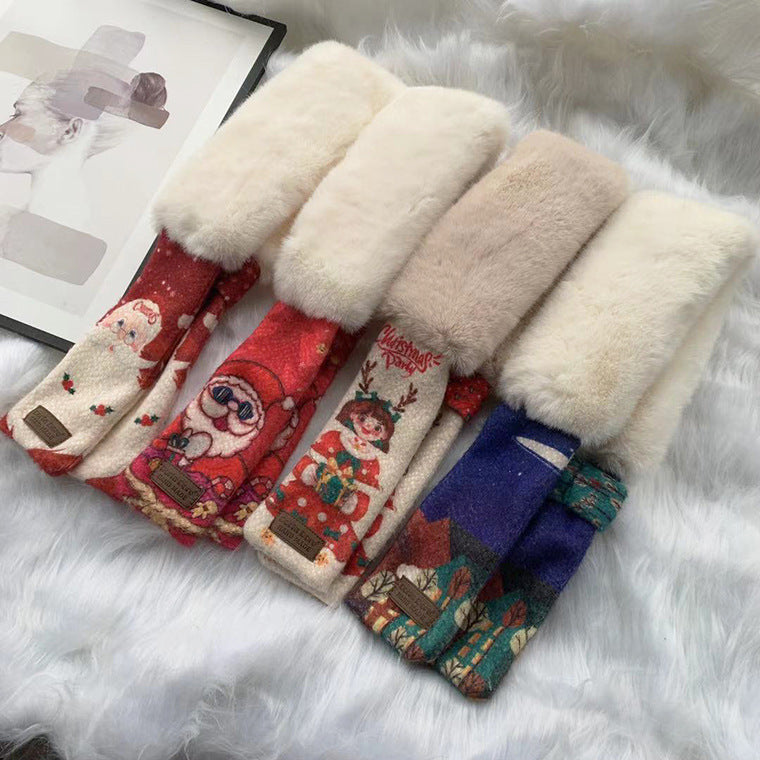Womens Christmas Style Plush Scarf 22520