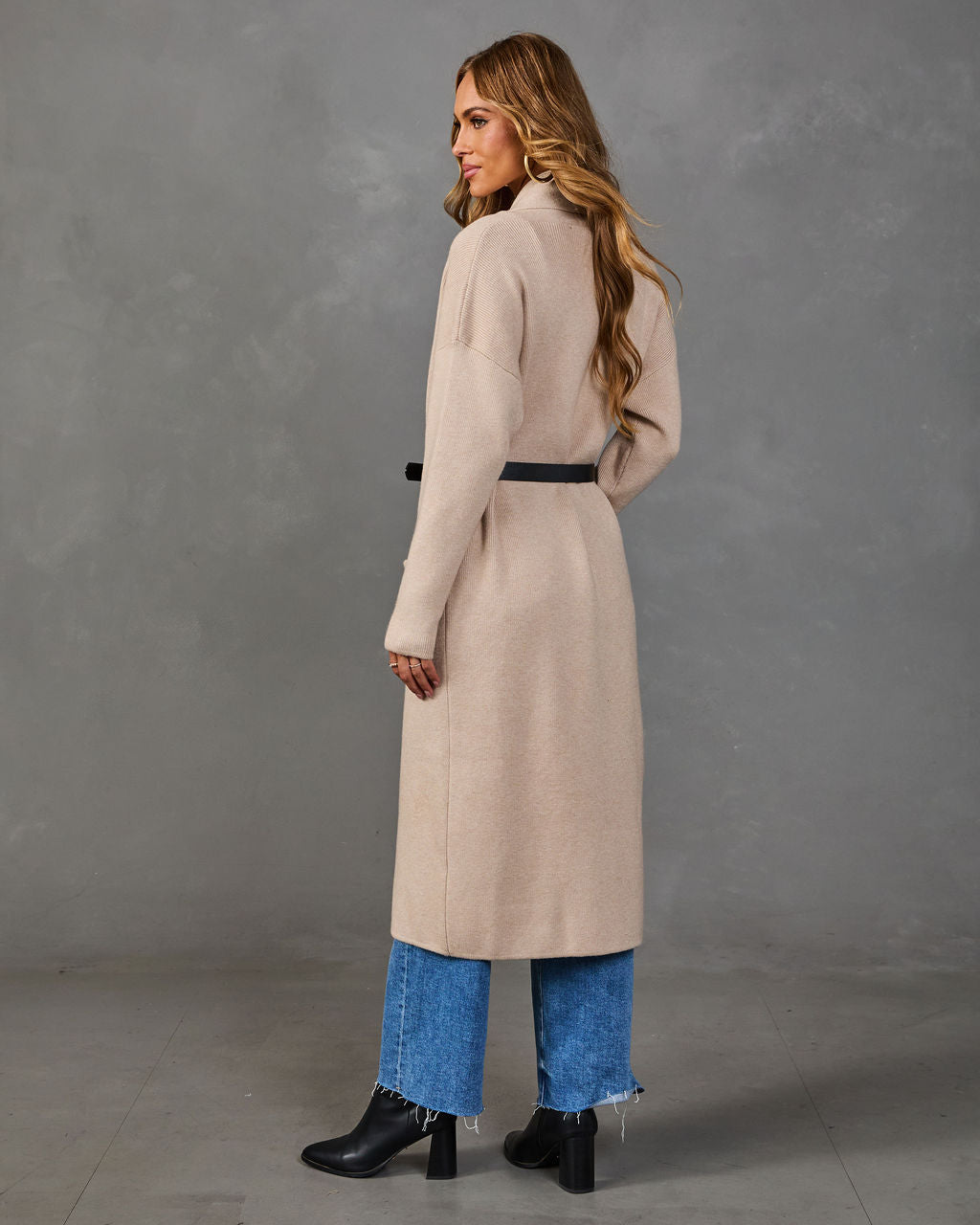 Loretta Knit Belted Longline Cardigan