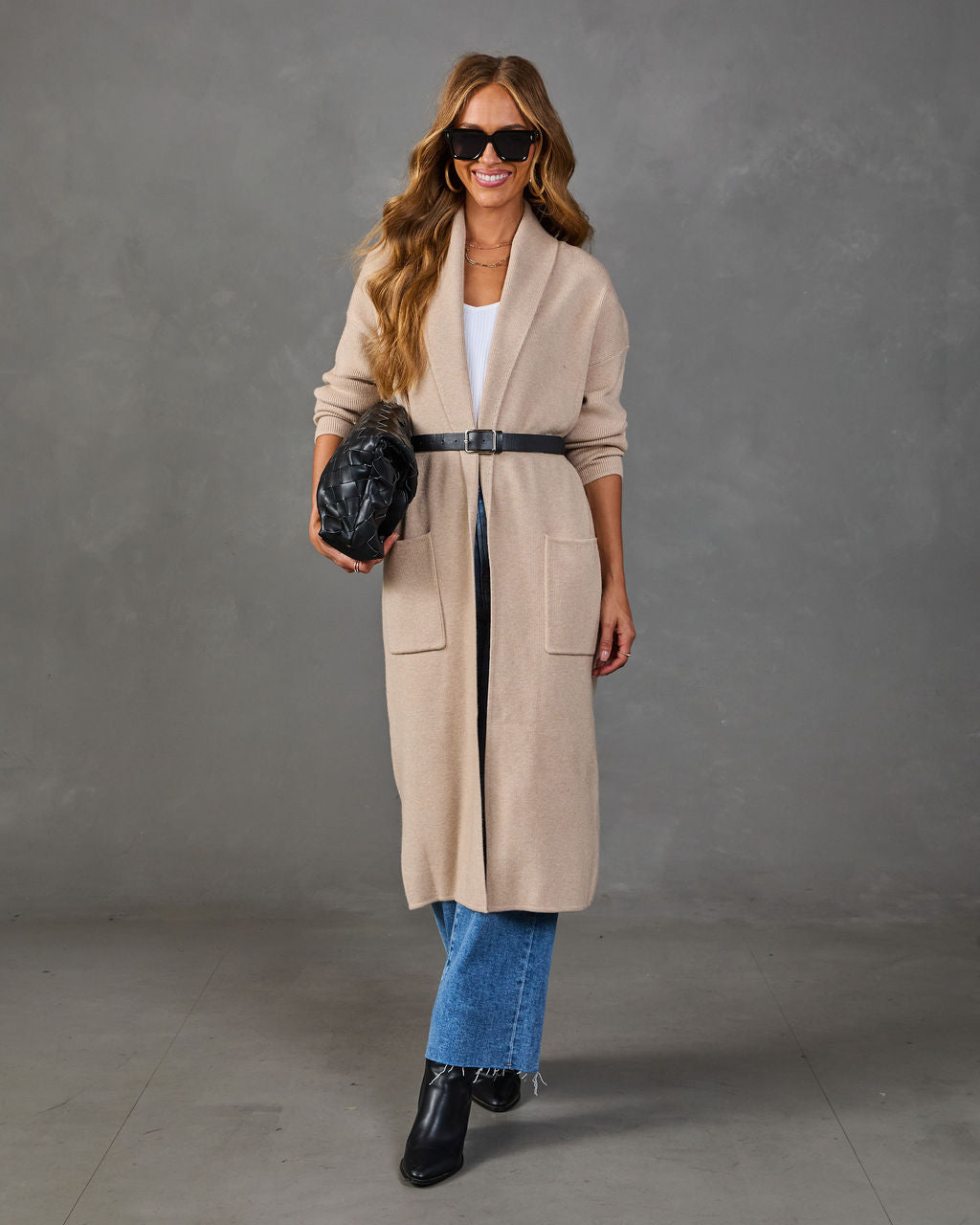 Loretta Knit Belted Longline Cardigan