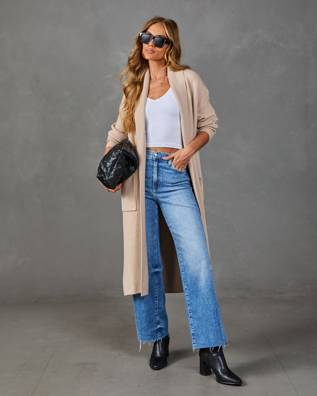 Loretta Knit Belted Longline Cardigan