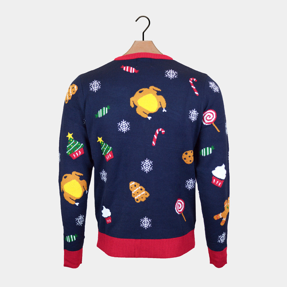 Womens LED light-up Ugly Christmas Sweater Christmas Food