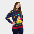 Womens LED light-up Ugly Christmas Sweater Christmas Food