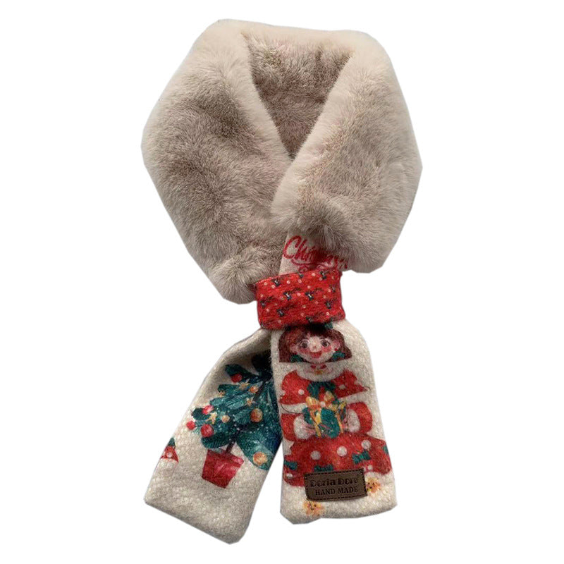 Womens Christmas Style Plush Scarf 22520