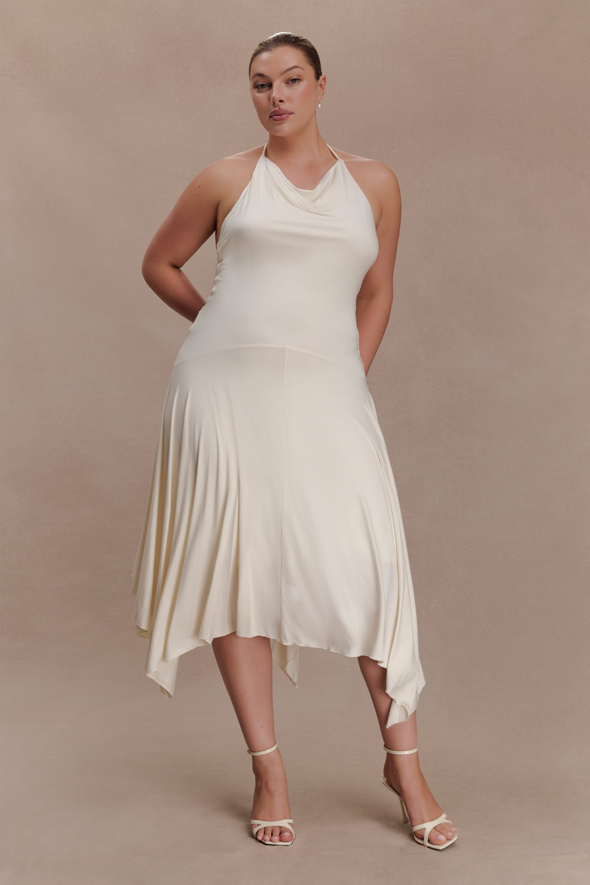 Sylvie Modal Hankie Midi Dress - Ivory