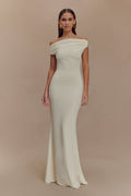 Kinsley Slinky Maxi Dress With Hardware - Ivory