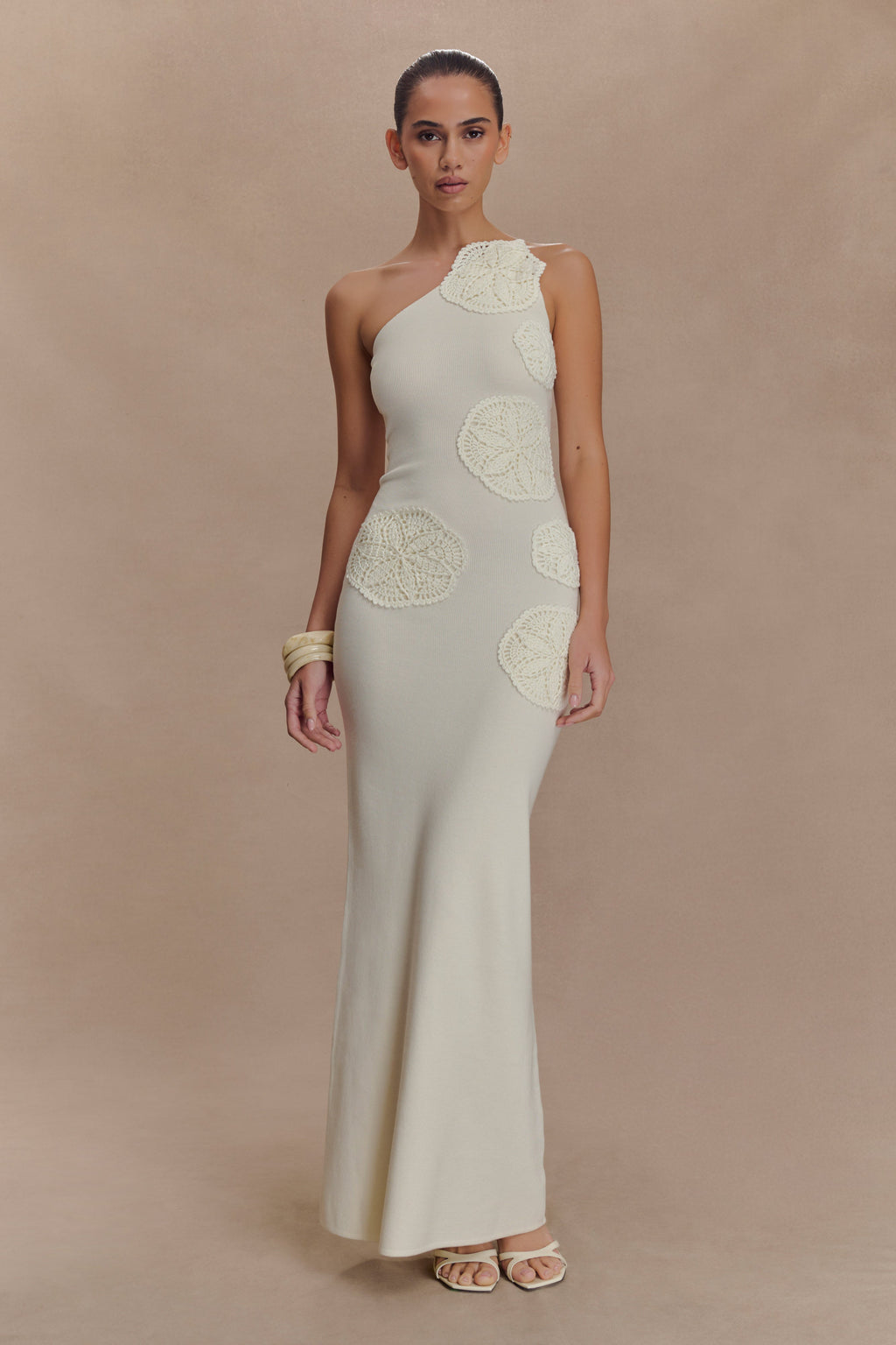 Teneika Crochet Knit Maxi Dress - Ivory