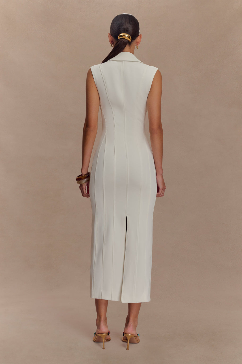 Keagan Sleeveless Midi Dress - Ivory