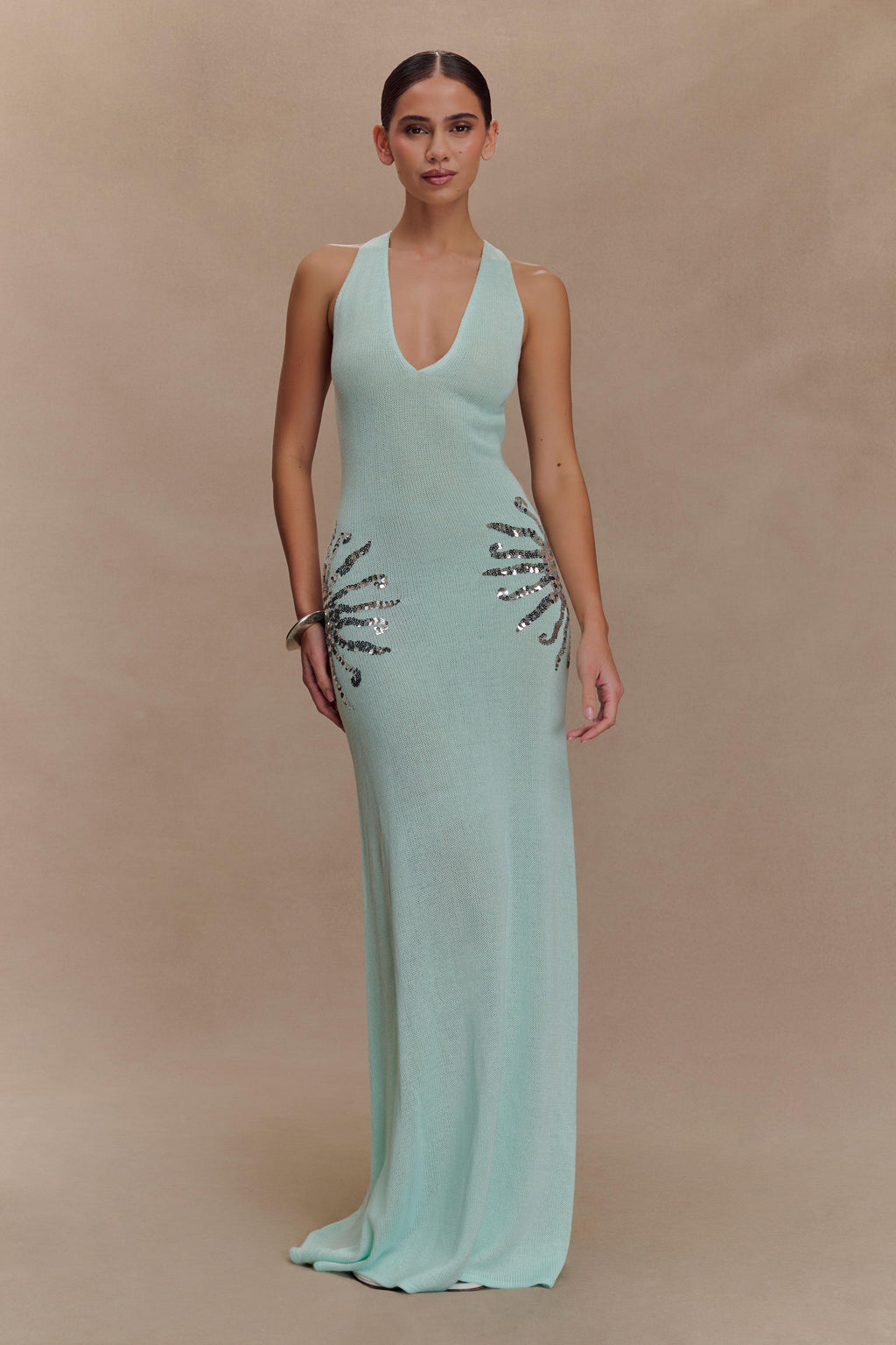 Ellington Knit Maxi Dress With Sequin - Lagoon