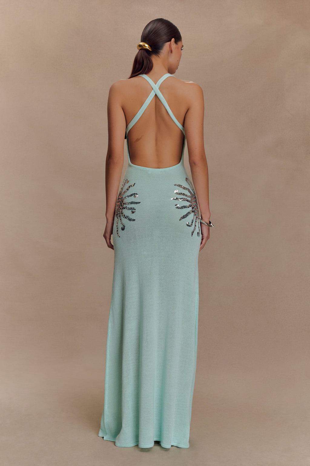 Ellington Knit Maxi Dress With Sequin - Lagoon