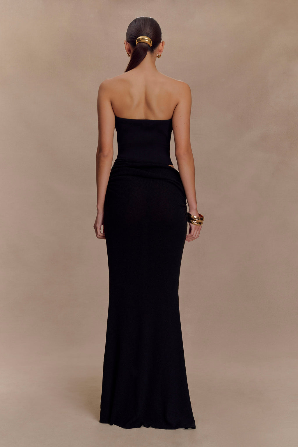 Jasiel Strapless Knit Maxi Dress - Black