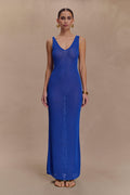 Ari Tape Yarn Knit Maxi Dress - Cobalt Blue
