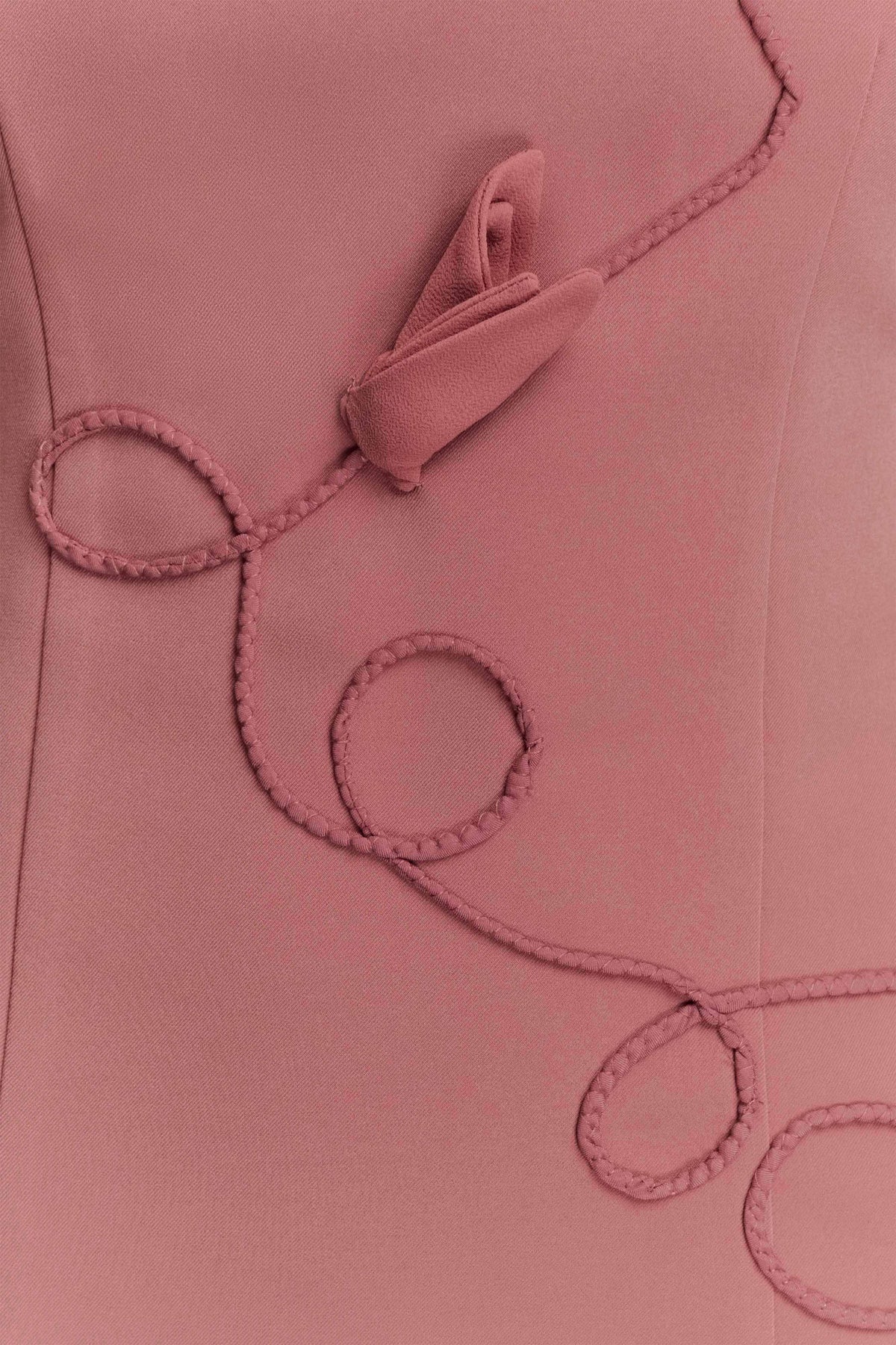 Virginia Suiting Embroidered Midi Dress - Burnt Rose