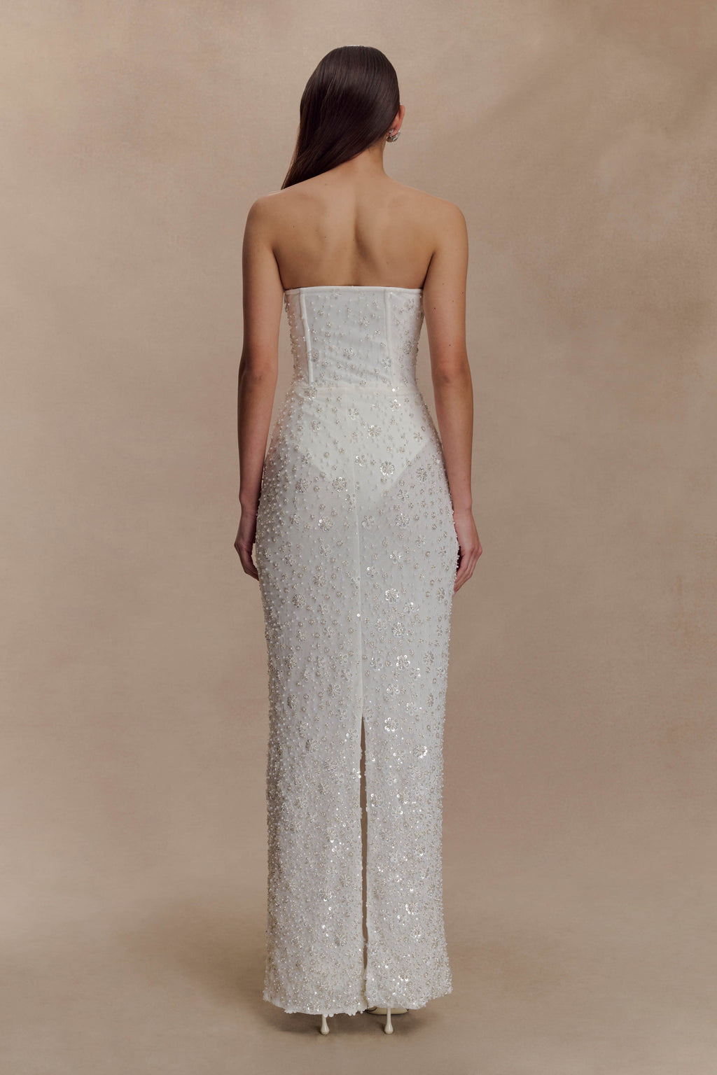 Gemma Strapless Embellished Maxi Dress - Ivory