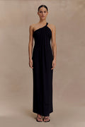 Philippa Knotted Crepe Maxi Dress - Black