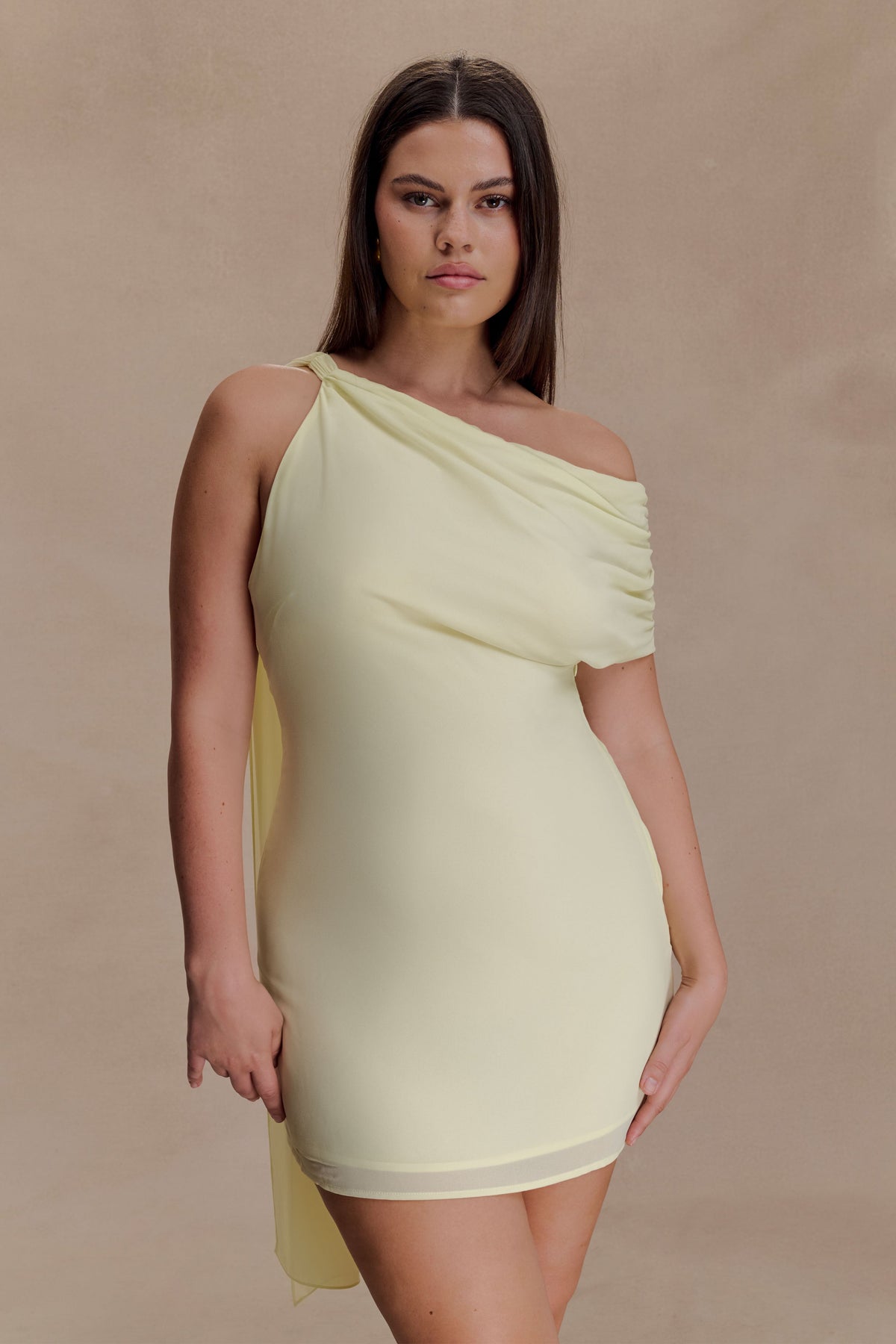 Daisie Chiffon Mini Dress - Lemon